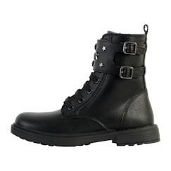 Chaussures-Chaussures fille 23-38-Bottes-Bottes Enfant Geox - Noir/Gun - Lacets/Zip - Confort Exceptionnel
