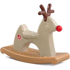 Rudolph le renne à bascule en plastique STEP2 - Beige et rouge - À partir de 1 an  - vertbaudet enfant