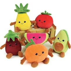 JEMINI Fruity 's cagette de 6 peluches toutes douces fruits et légumes +/- 17 cm  - vertbaudet enfant