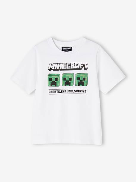 Pyjashort bicolore garçon Minecraft® Blanc/gris chiné 2 - vertbaudet enfant 