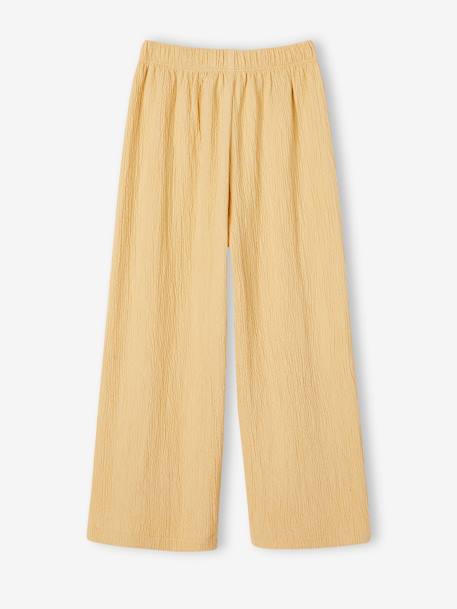 Pantalon large effet gaufré fille corail+jaune pâle 5 - vertbaudet enfant 