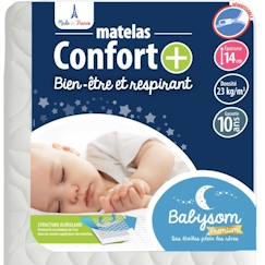 Matelas Bébé Confort+ 60x120cm - BABYSOM - Circulation Parfaite de l'air - Ultra Ventilé - Déhoussable  - vertbaudet enfant
