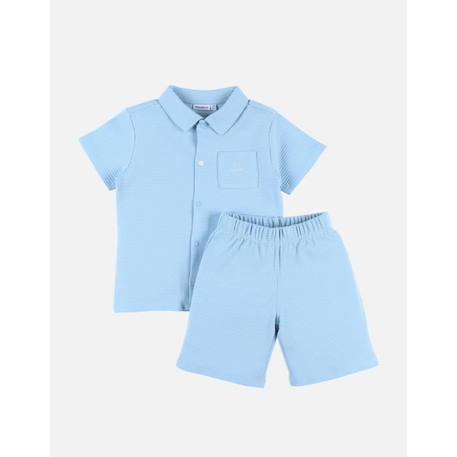 Pyjama 2 pièces court avec col chemise en jersey  - vertbaudet enfant