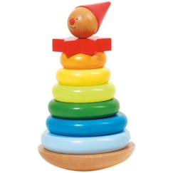 Jouet d'empilage en bois - GOKI - Clown à empiler 9 éléments - Mixte - Jaune - A partir de 12 mois  - vertbaudet enfant