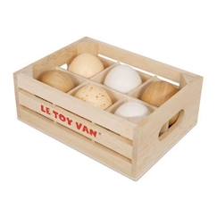 Cagette à œufs demi douzaine - LE TOY VAN - Pour cuisine pour enfants - Bois - Mixte - Beige et blanc  - vertbaudet enfant