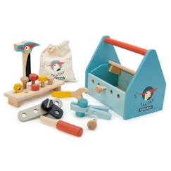 Boîte à outils Tap Tap - Tender Leaf Toys - Pour les petits bricoleurs en herbe - 14 pièces en bois  - vertbaudet enfant