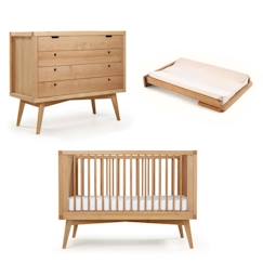 Lit bébé évolutif Marley - AKITEN RETAIL - Bois 70x140 cm - Marron - Chambre bébé  - vertbaudet enfant