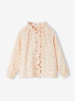 Chemise à volants en gaze de coton fille personnalisable  - vertbaudet enfant