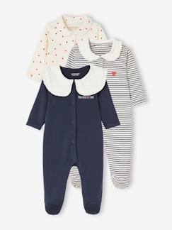 Bébé-Pyjama, surpyjama-Lot de 3 dors-bien "coeur" bébé en interlock