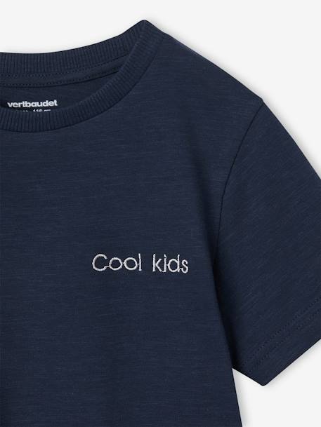 T-shirt Basics personnalisable garçon manches courtes blanc+BLEU+bordeaux+mandarine+marine+sauge+turquoise 30 - vertbaudet enfant 