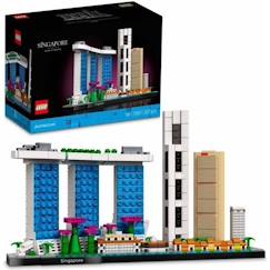 Jouet-Jeux d'imagination-Jeux de construction-LEGO® 21057 Architecture Singapour, Loisirs Créatifs pour Adultes, Collection Skyline, Décoration pour La Maison