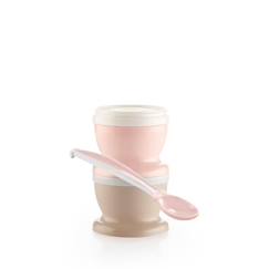 Puériculture-THERMOBABY 2 PETITS POTS POUR NOURRITURE Rose Poudr‚