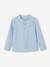 Chemise col Mao en coton/lin garçon manches retroussables blanc+bleu ciel+Bleu moyen+vert 13 - vertbaudet enfant 