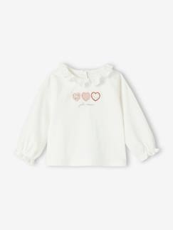 -T-shirt col en broderie anglaise naissance