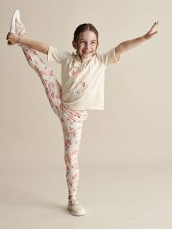 Legging sport en matière technique fille motifs fleurs exotiques  - vertbaudet enfant