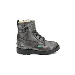 Chaussures-Chaussures fille 23-38-Boots, bottines-KICKERS Bottillons Groorock gris