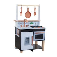 Jouet-Jeux d'imitation-Cuisines et dinette-KidKraft - Cuisine en bois Artisan Island pour enfant - Plaques de cuisson interactives et distributeur de glaçons