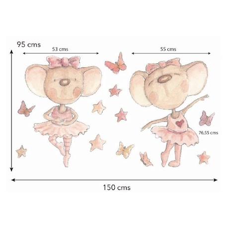 Sticker mural décoratif  'Danser avec les papillons' ROSE 4 - vertbaudet enfant 