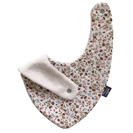 Bavoir bandana - Fleur Eleoni pour bébés de 3 à 18 mois, 100% coton, doublé éponge, fermeture pression, lavage à 40°. BEIGE 3 - vertbaudet enfant 
