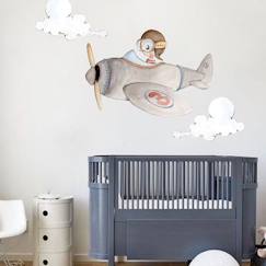 Sticker mural décoratif  "Cuco l'aviateur"  - vertbaudet enfant
