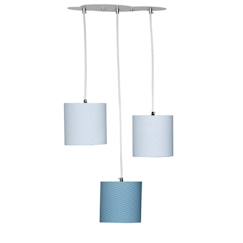 Linge de maison et décoration-Décoration-Luminaire-Suspension-Suspension Lumineuse Trio Plafonnier en coton Bleu