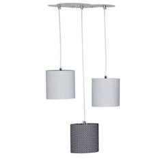 Linge de maison et décoration-Décoration-Luminaire-Suspension-Suspension Lumineuse Trio Plafonnier en coton gris
