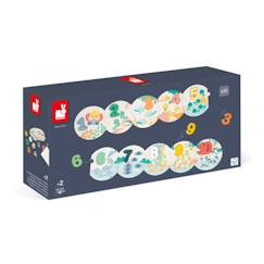 Puzzle Enfant 10 Pièces Carton et 10 Chiffres En Bois 'Mes Premiers Chiffres' - JANOD - Animaux - Dès 2 Ans  - vertbaudet enfant