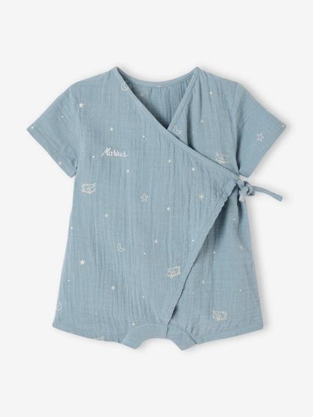 Vêtements bébé et enfants à personnaliser-Bébé-Pyjashort en gaze de coton bébé personnalisable
