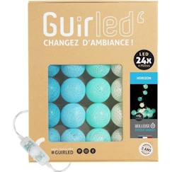 Linge de maison et décoration-Décoration-Guirlande-Guirlande lumineuse boules coton LED USB - Veilleuse bébé 2h -  3 intensités - 24 boules 2,4m - Horizon