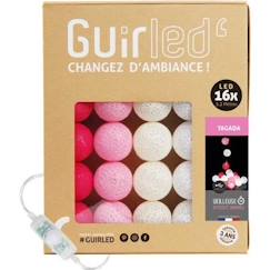 Linge de maison et décoration-Décoration-Guirlande-Guirlande lumineuse boules coton LED USB - Veilleuse bébé 2h - 3 intensités - 16 boules 1,6m - Tagada