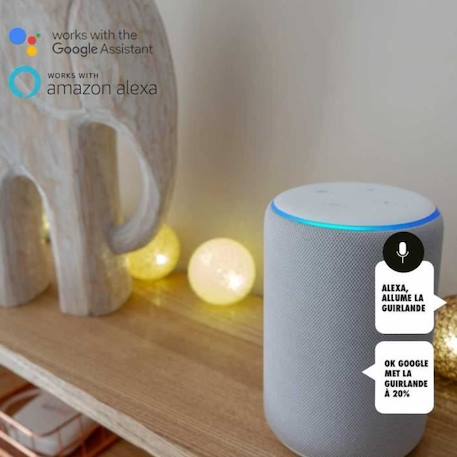Guirlande lumineuse wifi boules coton LED USB - Commande Vocale - Maison connectée - Amazon Alexa & Google Assistant -  16 boules MARRON 4 - vertbaudet enfant 