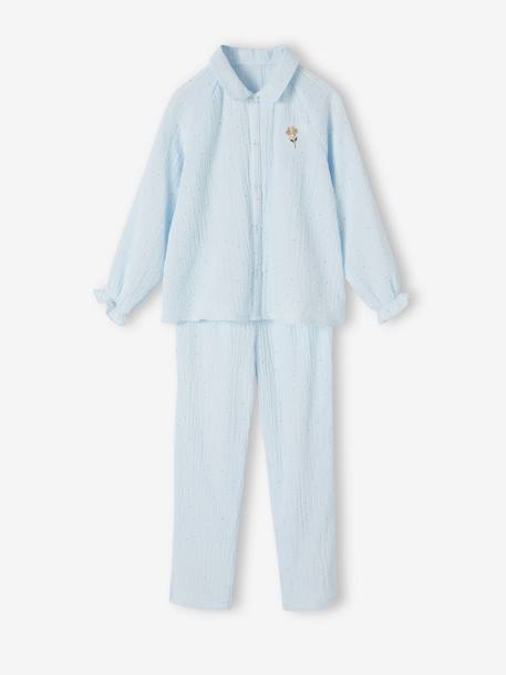 Vêtements bébé et enfants à personnaliser-Fille-Pyjama fille chemise à pois scintillant personnalisable