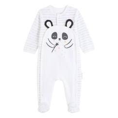 Pyjama bébé en velours ouverture pont Little Panda  - vertbaudet enfant