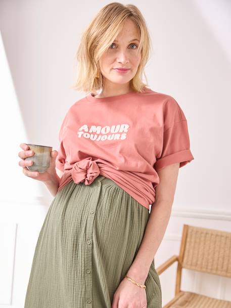 T-shirt uni grossesse à message coton biologique menthe+tomette 5 - vertbaudet enfant 