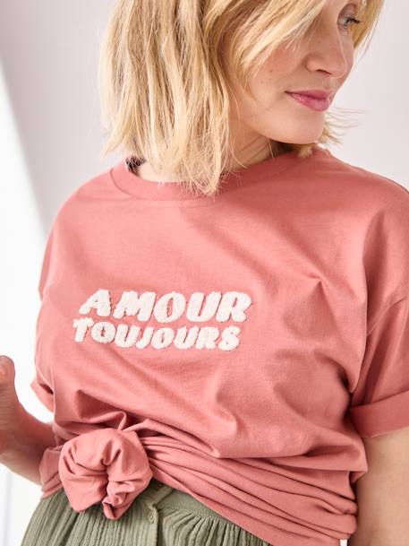 T-shirt uni grossesse à message coton biologique menthe+tomette 8 - vertbaudet enfant 