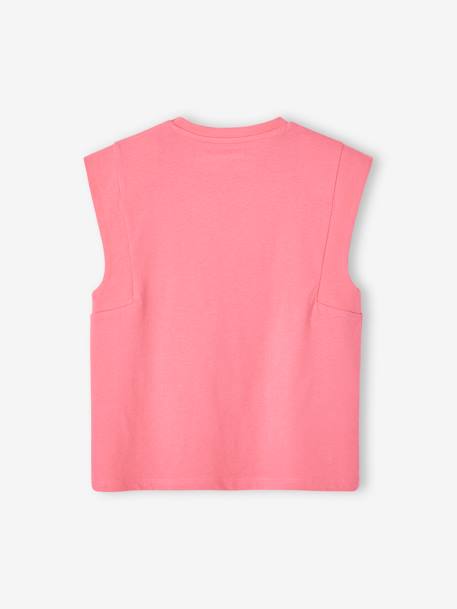 T-shirt à épaulettes motif placé fille écru+rose bonbon 9 - vertbaudet enfant 
