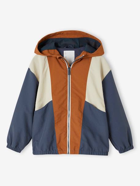 Garçon-Manteau, veste-Manteau, parka-Coupe-vent à capuche colorblock garçon