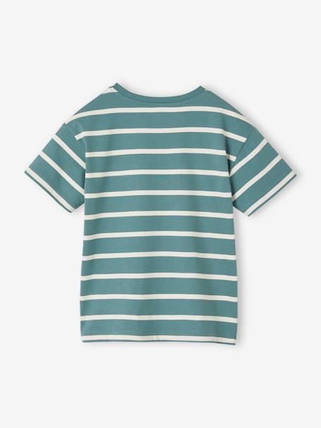 Tee-shirt rayé garçon personnalisable ocre+vert d'eau 9 - vertbaudet enfant 
