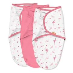 -INGENUITY Original Swaddle, couverture, sac de couchage, 0-3 mois, sécurité et chaleur pour bébé, flamingo fiesta rose, lot de 3