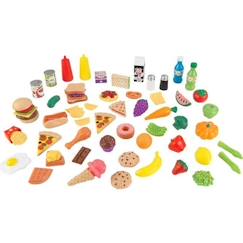 KidKraft - 65 Pièces Ensemble de Jouets de Cuisine pour Enfants, Accessoire pour Dinette en plastique, Fruits légumes factices  - vertbaudet enfant