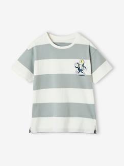 Garçon-T-shirt, polo, sous-pull-Tee-shirt sport mascotte à large rayures garçon