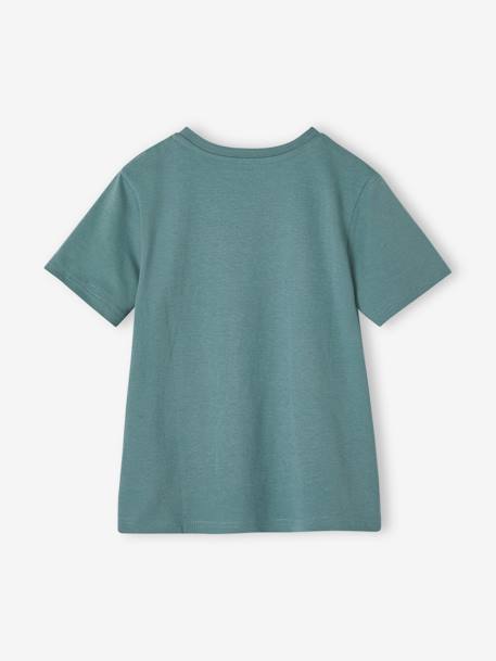 Tee-shirt Basics motif sequins réversibles garçon blanc+vert d'eau 10 - vertbaudet enfant 
