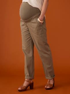 Vêtements de grossesse-Pantalon grossesse 7/8 ème style cargo ENVIE DE FRAISE