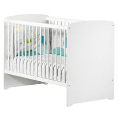 Chambre et rangement-Chambre-Lit bébé, lit enfant-Lit bébé-Lit bébé - 120 x 60 cm - Babyprice Basic - En bois blanc