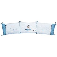 Linge de maison et décoration-Linge de lit bébé-Tour de lit-Tour de lit - SAUTHON - LAZARE - Bleu - Coton - 120x60 ou 140x70