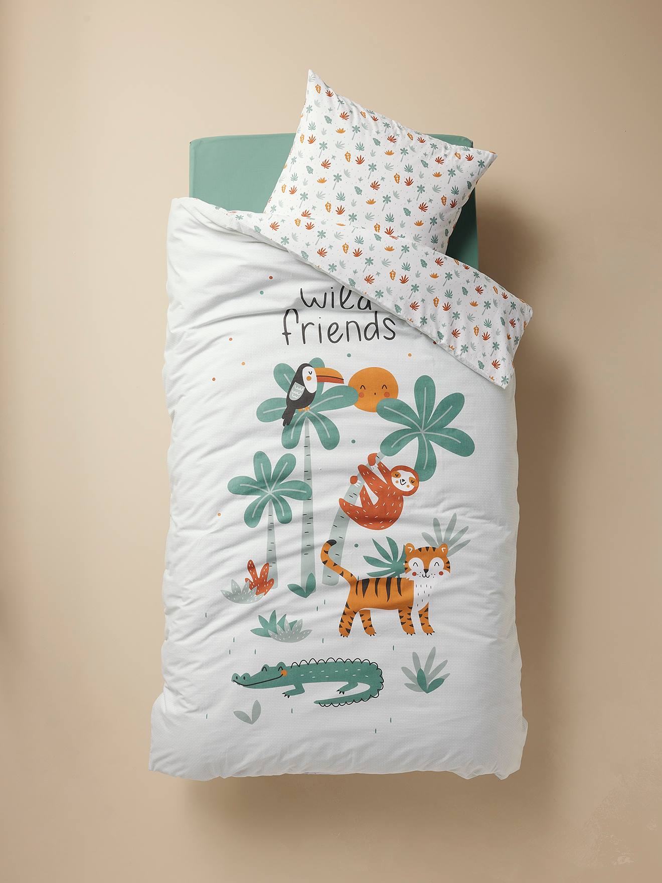 Couette Pottery Barn Kids Brendan Safari - Twin - 100% Coton - Animaux