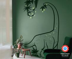 Linge de maison et décoration-Décoration-Papier peint, sticker-Diplodocus et Lianes - Sticker Dinosaure - Vert