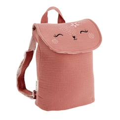 -Sac à dos enfant PETIT BEGUIN Sahara - Rose - 27 x 24 cm - Gaze de coton douce