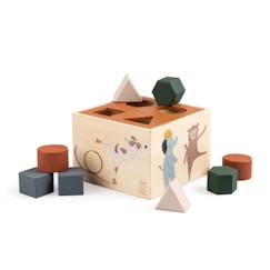 Cube à formes en bois Animaux - Eveil bébé - Sebra  - vertbaudet enfant