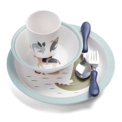 -Coffret repas Dragon Tales - Blanc - Ensemble de vaisselle pour enfants - Sebra